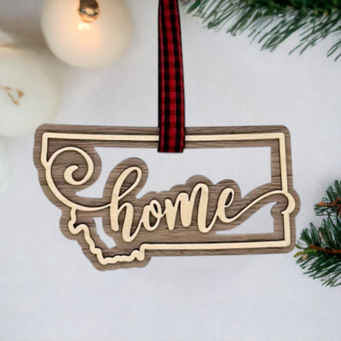 Montana Home Double Layer Ornament