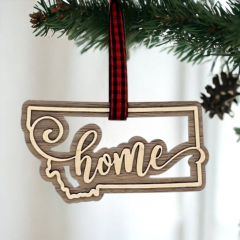 Montana Home Double Layer Ornament