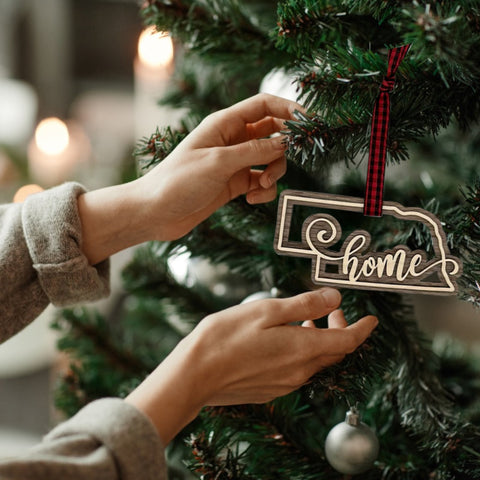 Nebraska Home Double Layer Ornament