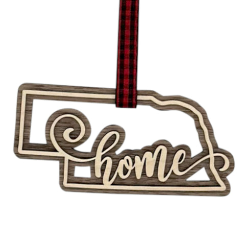 Nebraska Home Double Layer Ornament