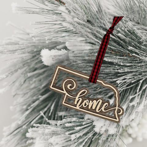 Nebraska Home Double Layer Ornament