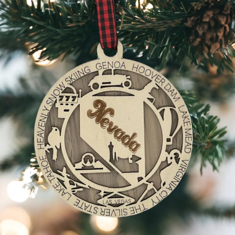 Add a touch of Silver State sparkle to your holiday decor! Our Nevada State Highlights Ornament captures the glitz and glam of iconic moments.