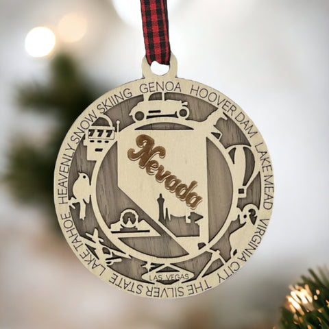 Add a touch of Silver State sparkle to your holiday decor! Our Nevada State Highlights Ornament captures the glitz and glam of iconic moments.