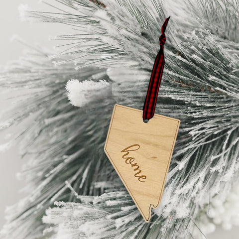Nevada Home Script Ornament