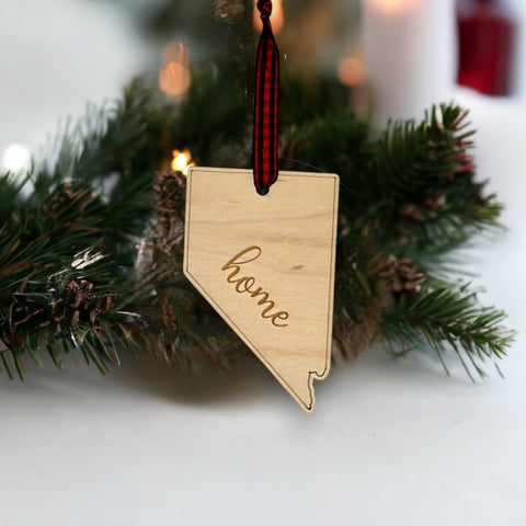 Nevada Home Script Ornament