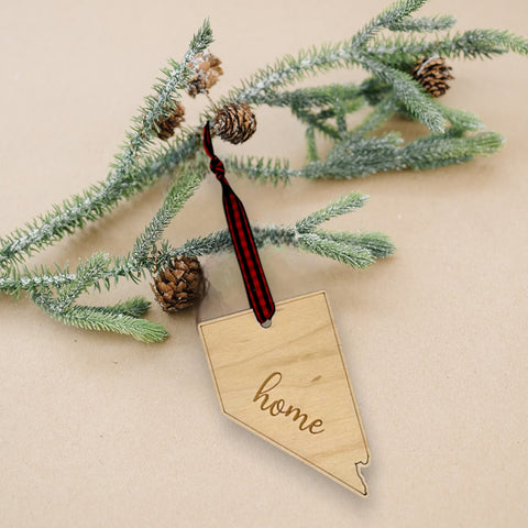 Nevada Home Script Ornament