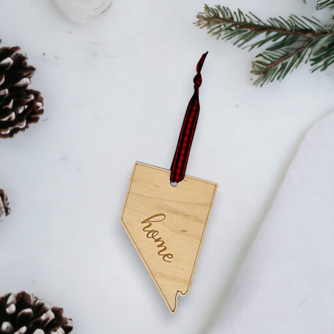 Nevada Home Script Ornament