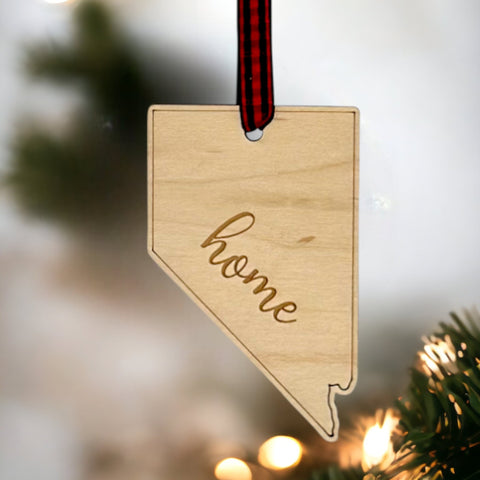 Nevada Home Script Ornament