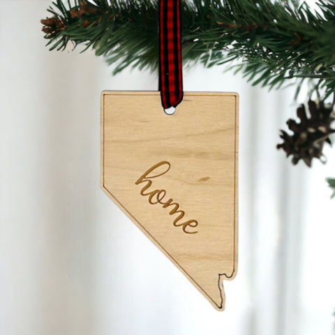 Nevada Home Script Ornament