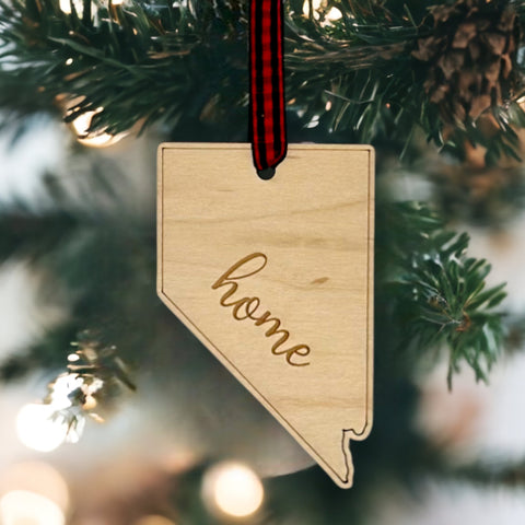 Nevada Home Script Ornament