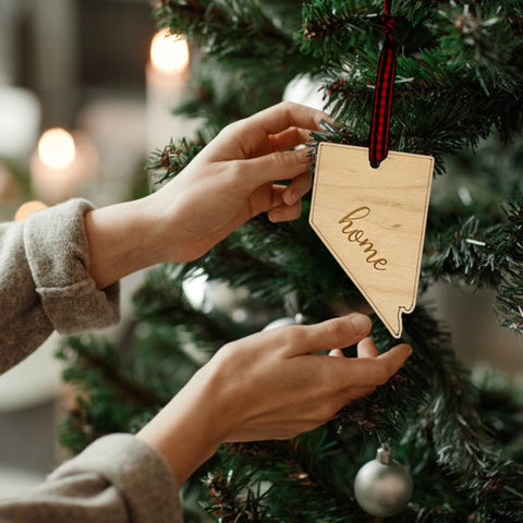 Nevada Home Script Ornament