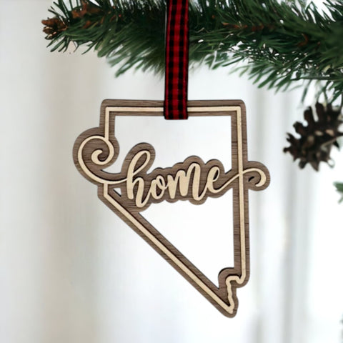 Nevada Home Double Layer Ornament