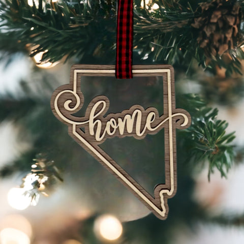 Nevada Home Double Layer Ornament