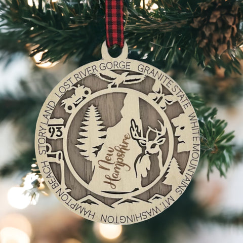 Capture the charm of the Granite State! Introducing the New Hampshire State Highlights Ornament – a perfect blend of tradition and elegance. Commemorate your favorite memories with a touch of Live Free or Die spirit.
