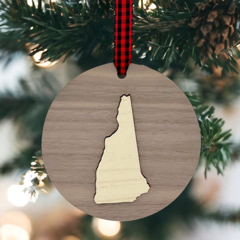 New Hampshire Raised Ornament