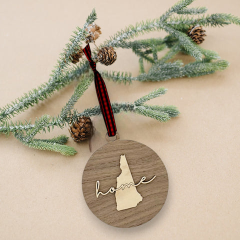 New Hampshire Home Cursive Ornament