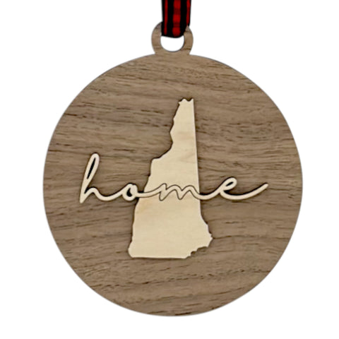 New Hampshire Home Cursive Ornament