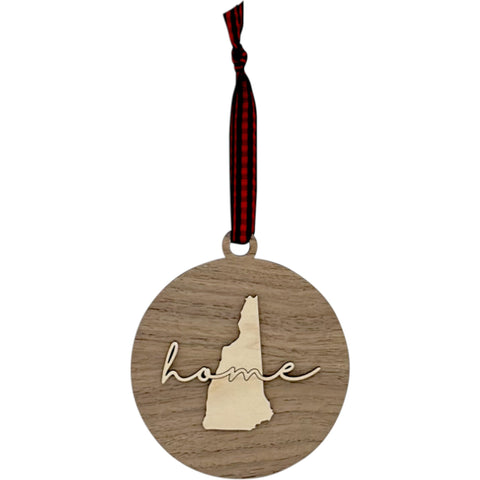 New Hampshire Home Cursive Ornament