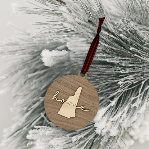 New Hampshire Home Cursive Ornament