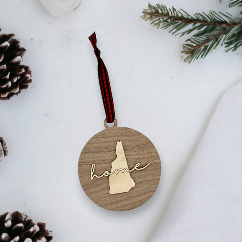 New Hampshire Home Cursive Ornament