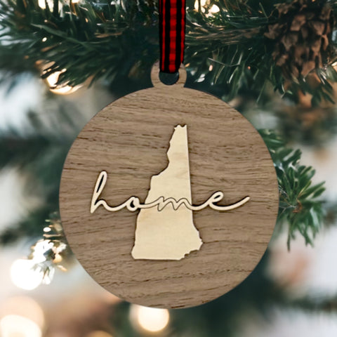 New Hampshire Home Cursive Ornament