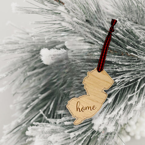 New Jersey Home Script Ornament