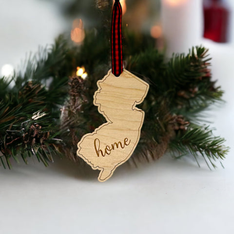 New Jersey Home Script Ornament