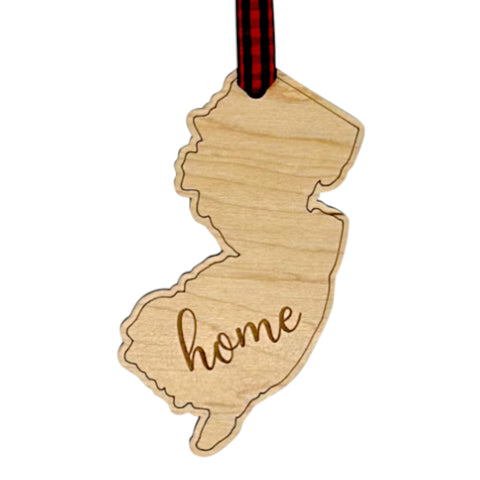 New Jersey Home Script Ornament