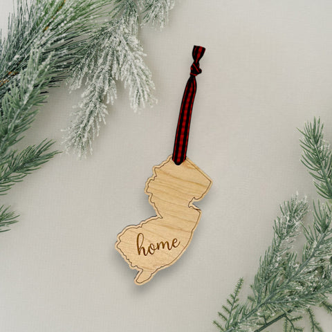 New Jersey Home Script Ornament