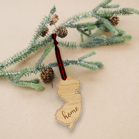 New Jersey Home Script Ornament