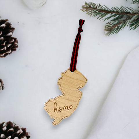 New Jersey Home Script Ornament