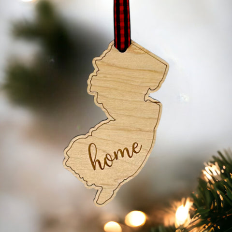 New Jersey Home Script Ornament