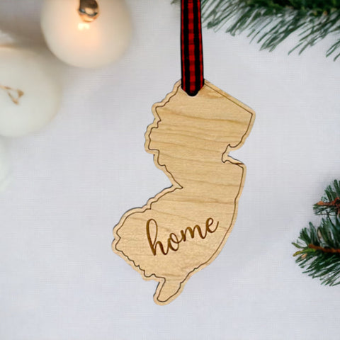 New Jersey Home Script Ornament