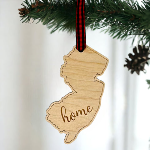 New Jersey Home Script Ornament