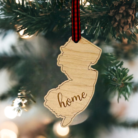 New Jersey Home Script Ornament