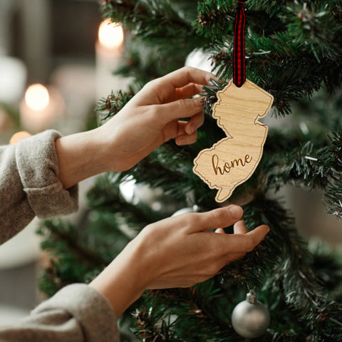 New Jersey Home Script Ornament