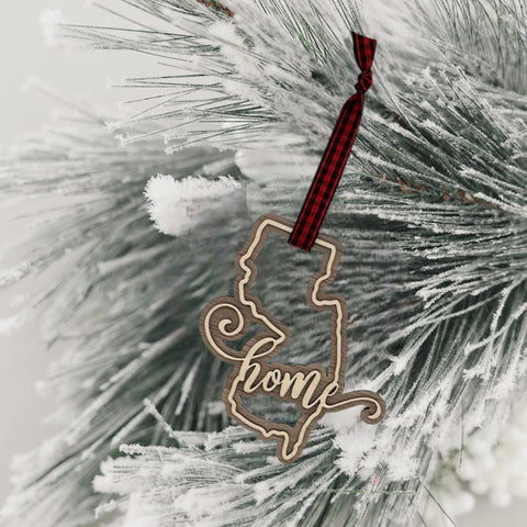 New Jersey Home Double Layer Ornament