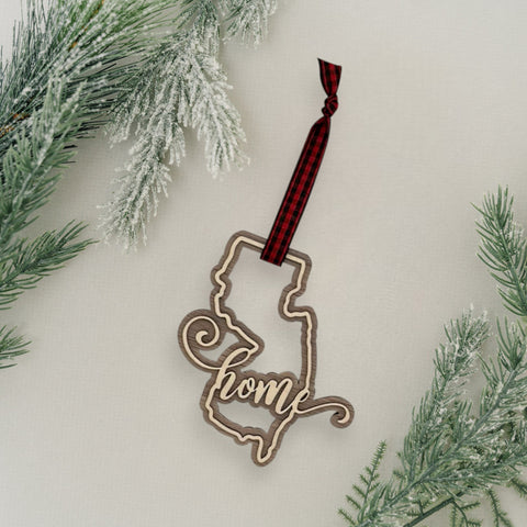 New Jersey Home Double Layer Ornament