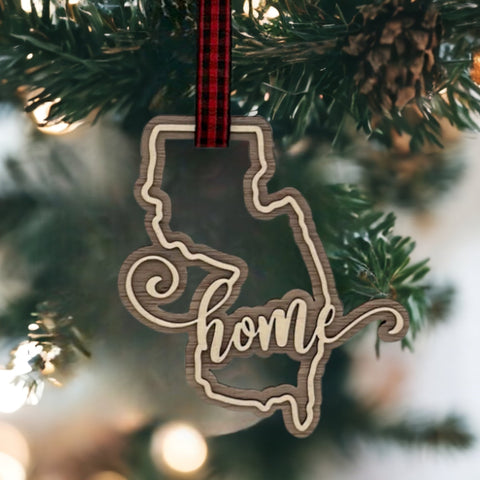 New Jersey Home Double Layer Ornament