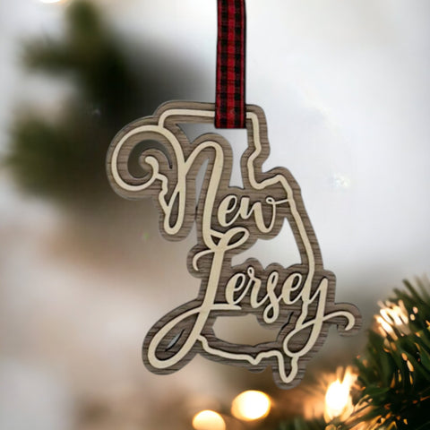 New Jersey Double Layer Ornament
