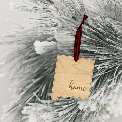 New Mexico Home Script Ornament