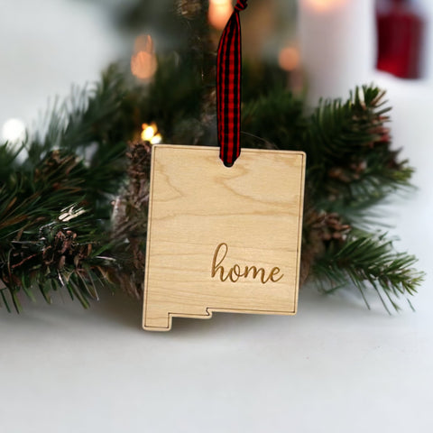 New Mexico Home Script Ornament