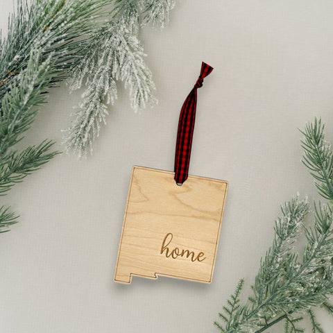 New Mexico Home Script Ornament