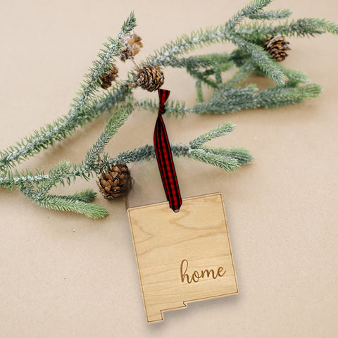 New Mexico Home Script Ornament