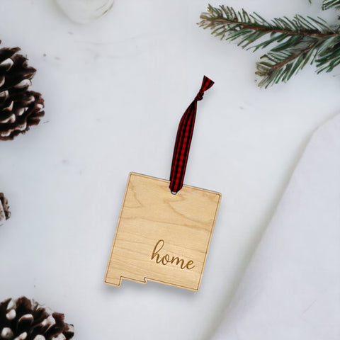 New Mexico Home Script Ornament