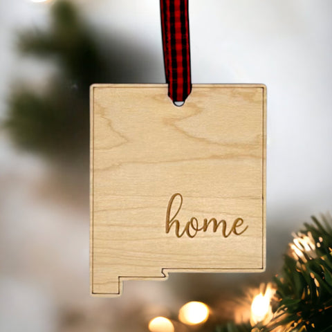 New Mexico Home Script Ornament