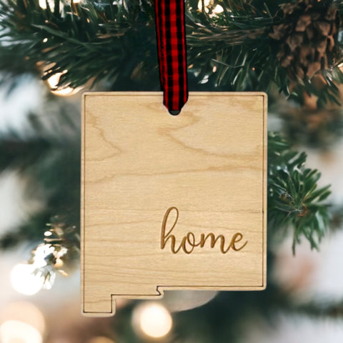 New Mexico Home Script Ornament