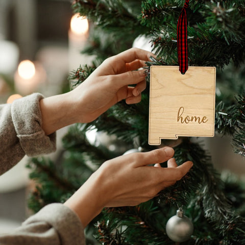 New Mexico Home Script Ornament