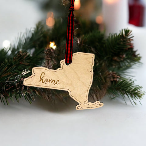 New York Home Script Ornament