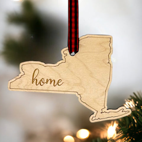 New York Home Script Ornament